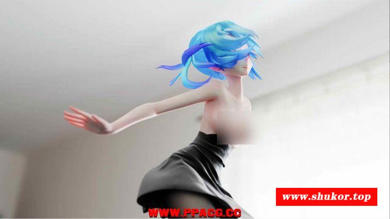[MMD]布料黑斯短裙大奶双马尾miku-小树基地